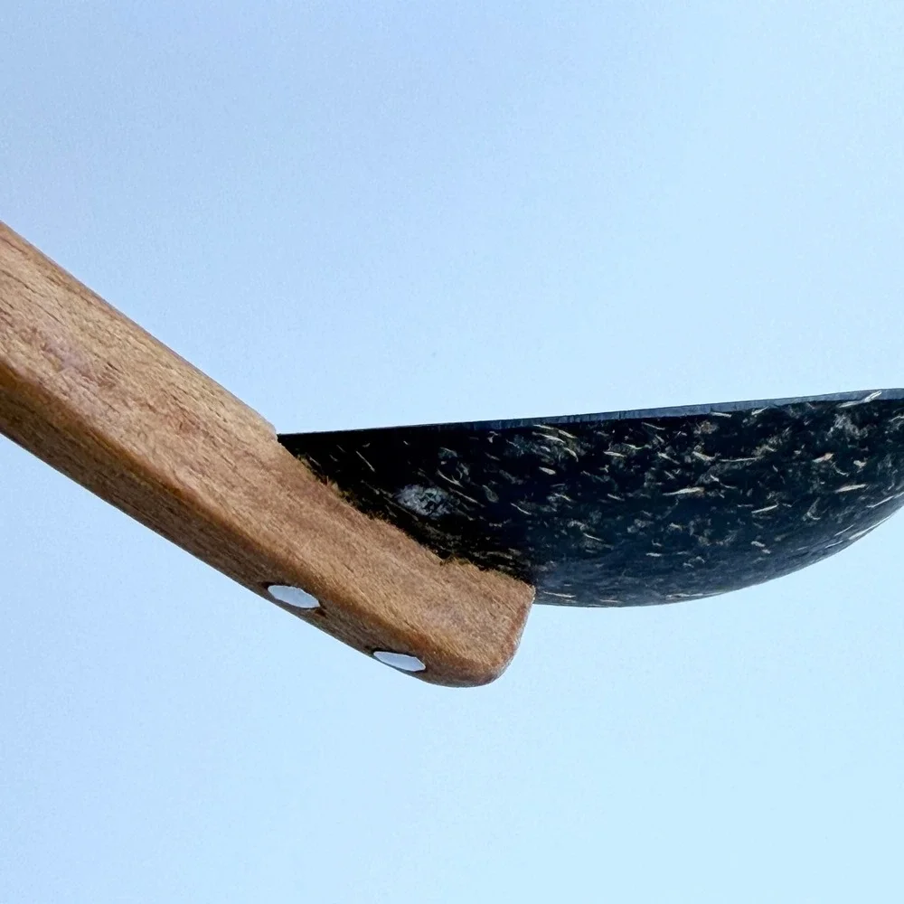 Vintage Handmade Serving Spoon‎ Wooden Shell Primitive Tribal